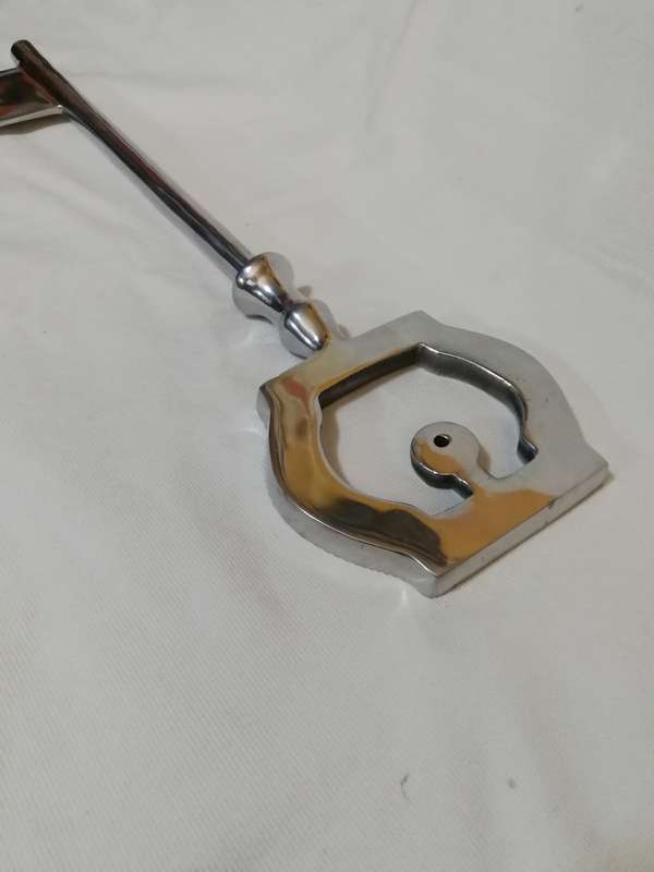 Large Key- Vintage Aluminium/ Pewter. +- 500mm