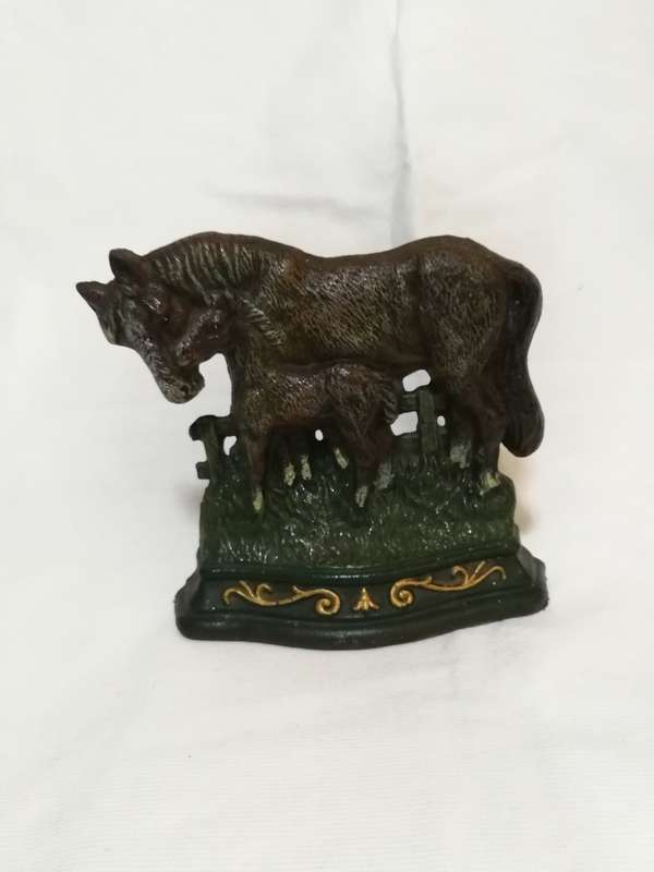 Heavy Cast Iron Horse Door Stop Wright Studios.  Vintage