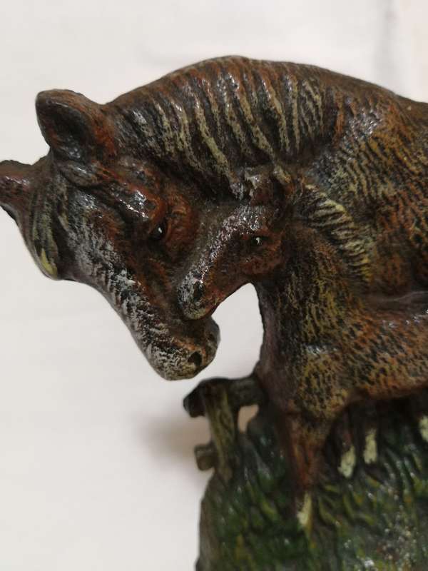 Heavy Cast Iron Horse Door Stop Wright Studios.  Vintage