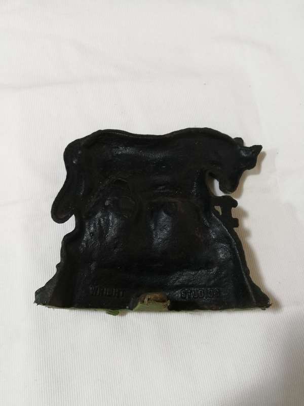 Heavy Cast Iron Horse Door Stop Wright Studios.  Vintage