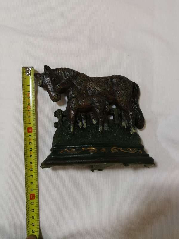Heavy Cast Iron Horse Door Stop Wright Studios.  Vintage