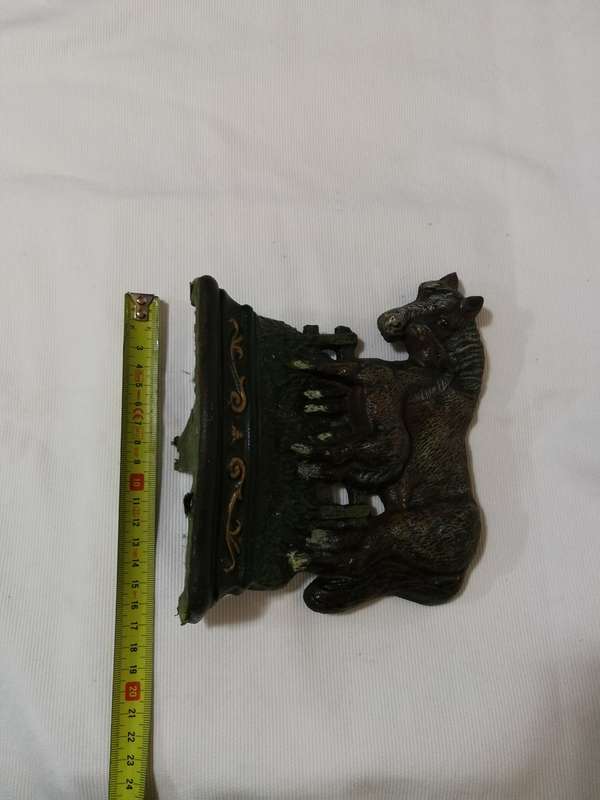 Heavy Cast Iron Horse Door Stop Wright Studios.  Vintage
