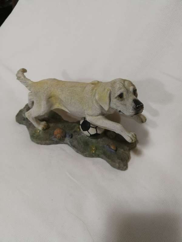 Golden Labrador Playing with Football by Chelsey Giftware