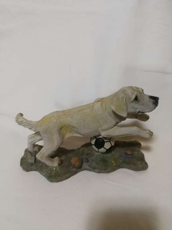 Golden Labrador Playing with Football by Chelsey Giftware
