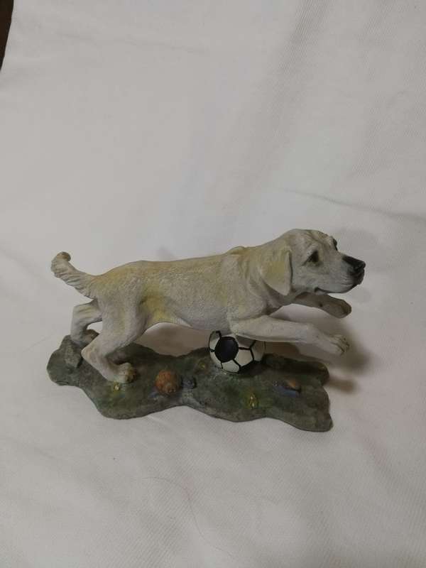 Golden Labrador Playing with Football by Chelsey Giftware