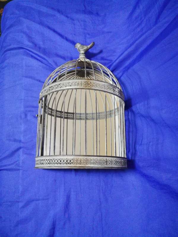 Unusual Vintage Half Birdcage Mirror- Handmade