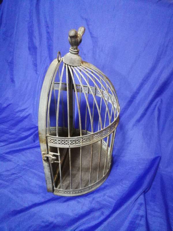 Unusual Vintage Half Birdcage Mirror- Handmade