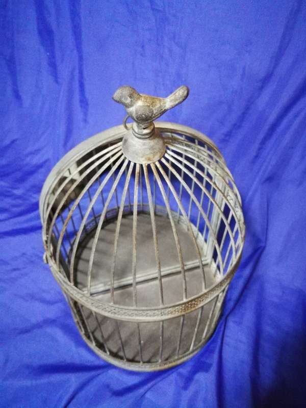 Unusual Vintage Half Birdcage Mirror- Handmade