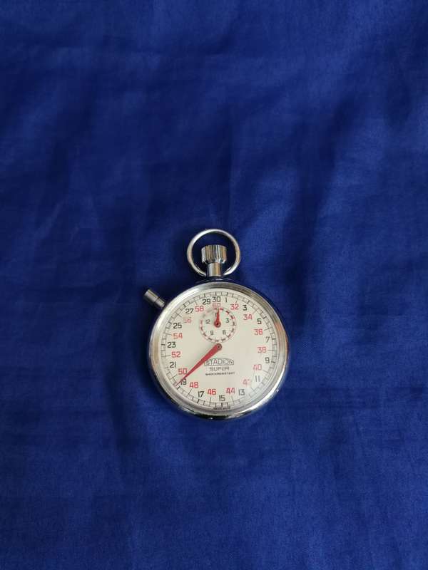 Pocket Stop Watch - Collector`s dream - STADION- Swiss Made Stop Watch- Windup Works Beautifully