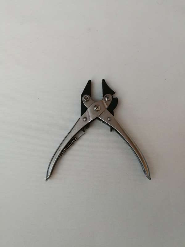 Parallel Pliers, Flatnose Stainless steel Handle with wire cutter.- Vintage Unused