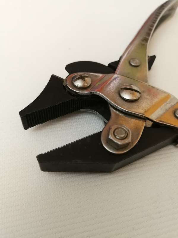 Parallel Pliers, Flatnose Stainless steel Handle with wire cutter.- Vintage Unused