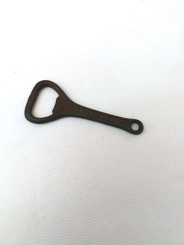 vintage CROWN CORK cast iron shorter 3" beer bottle opener