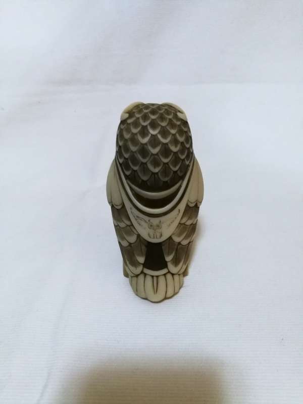 Amazing Artwork! John Biccard Owl Michael Angelo Owl crushed marble sculpture
