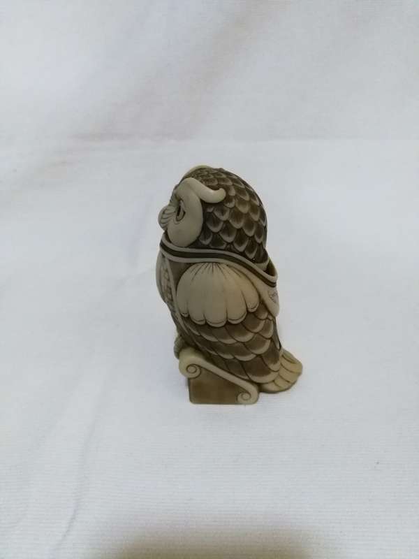 Amazing Artwork! John Biccard Owl Michael Angelo Owl crushed marble sculpture
