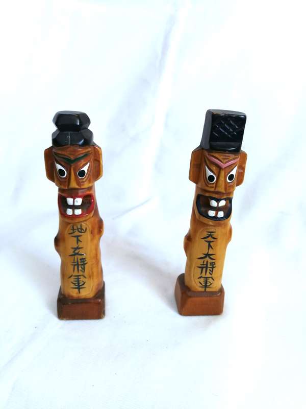 Janseung Guardians Korean Totem Pole Good Fortune Pair