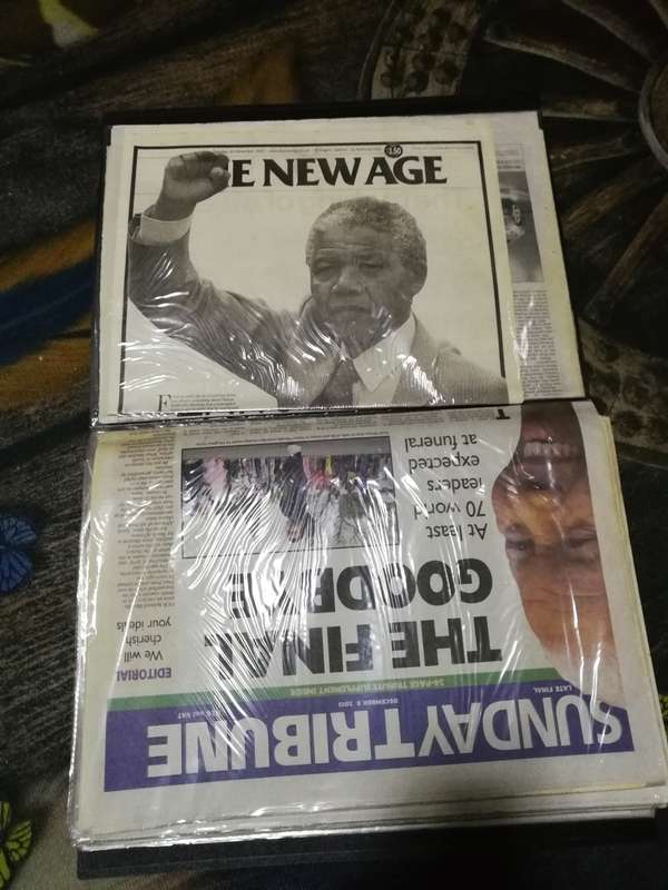 A collection of Newspaper & Magazines- Mandela 2013 passing on