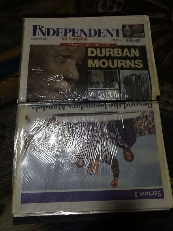 A collection of Newspaper & Magazines- Mandela 2013 passing on