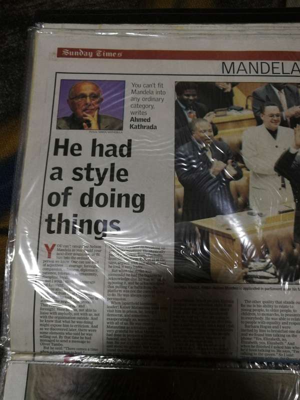 A collection of Newspaper & Magazines- Mandela 2013 passing on