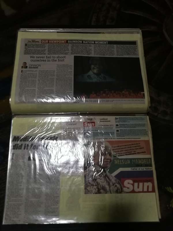 A collection of Newspaper & Magazines- Mandela 2013 passing on