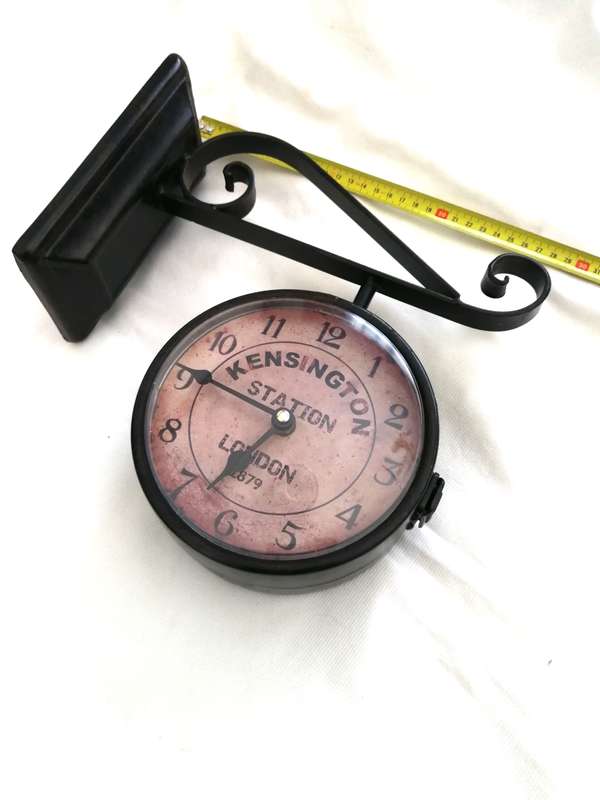 Nostalgic Kensington Station Double Side Metal Clock- Vintage