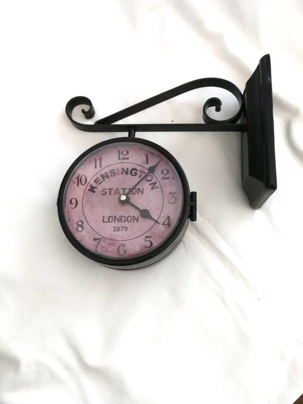 Nostalgic Kensington Station Double Side Metal Clock- Vintage