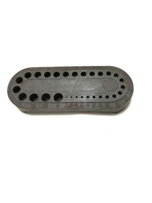 Metal drill bit stand for sizes 1/16"- 1/2 BRITISH IMPERIAL SIZES- Vintage