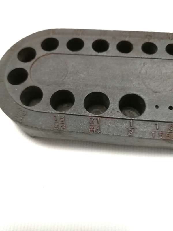 Metal drill bit stand for sizes 1/16"- 1/2 BRITISH IMPERIAL SIZES- Vintage