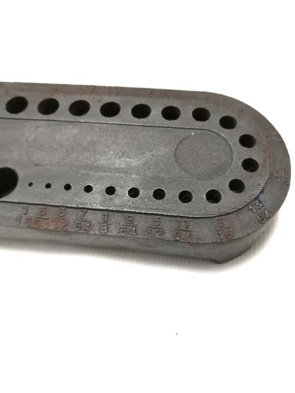 Metal drill bit stand for sizes 1/16"- 1/2 BRITISH IMPERIAL SIZES- Vintage