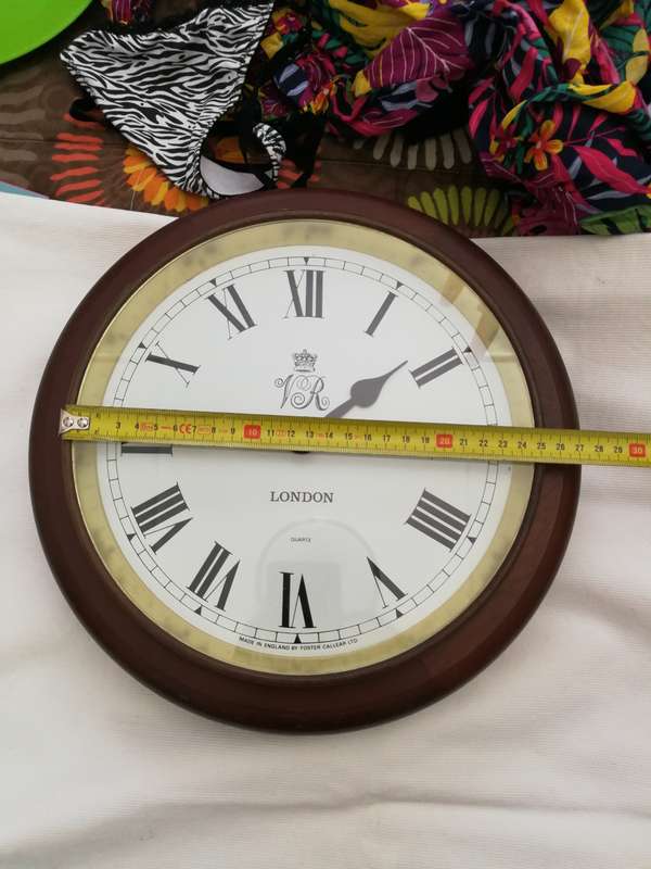 Vintage Pub Clock- Made in England- brass and Wood- Foster Callear LTD