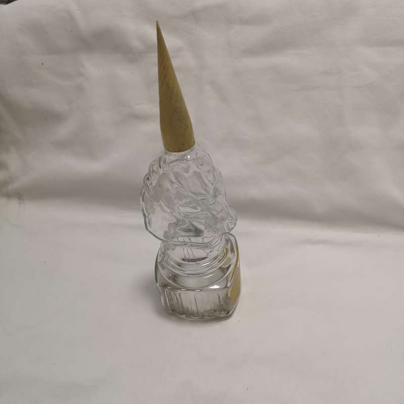 Antique Decanter Glass Unicorn Shaped Bottle.