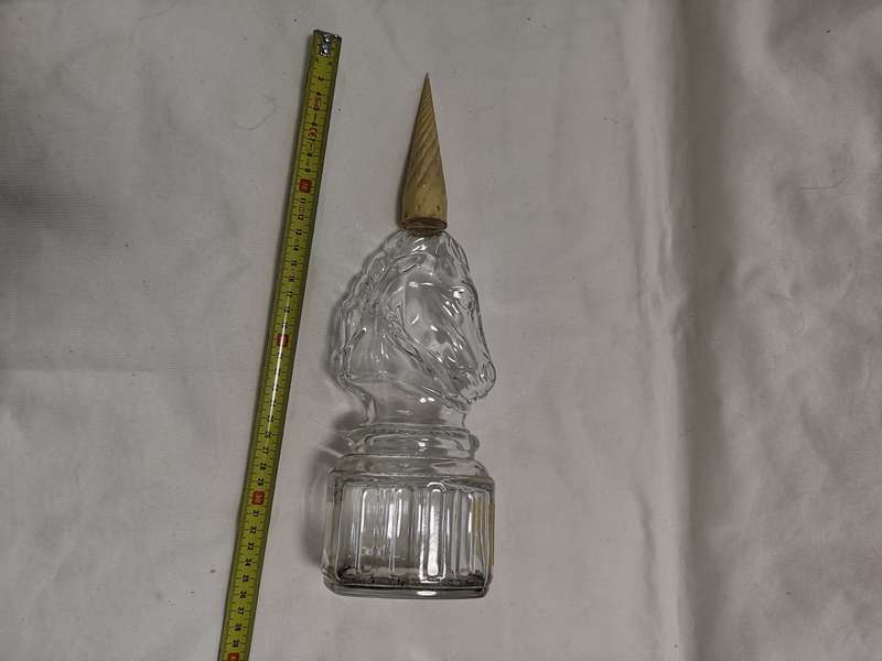 Antique Decanter Glass Unicorn Shaped Bottle.