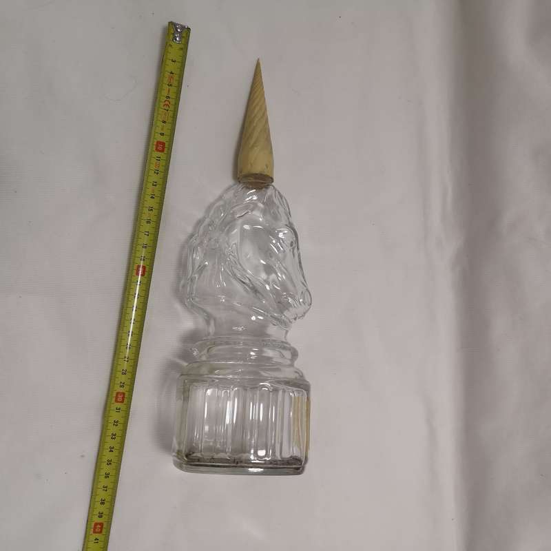 Antique Decanter Glass Unicorn Shaped Bottle.