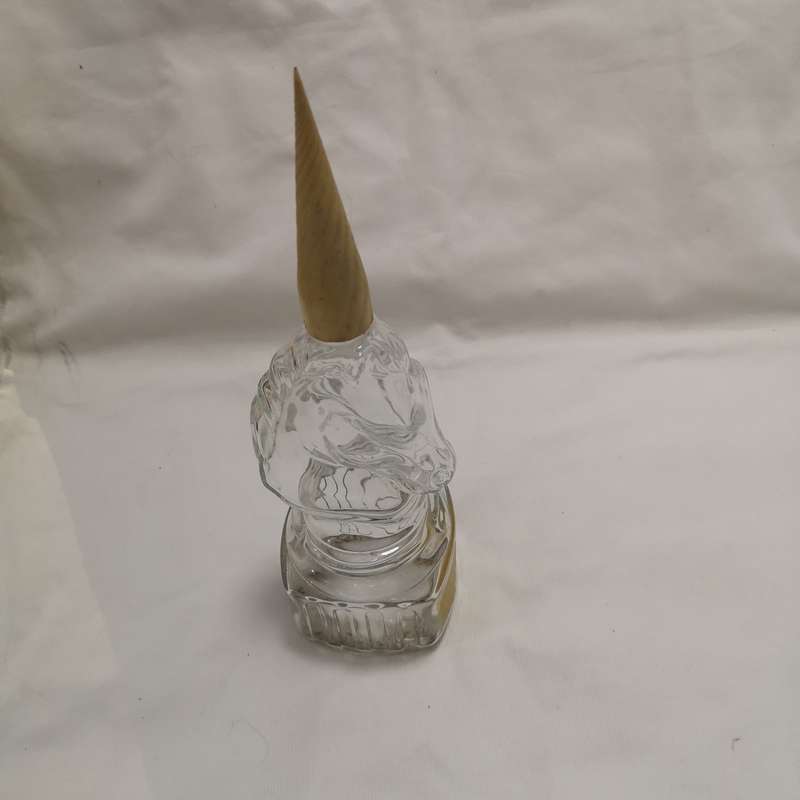 Antique Decanter Glass Unicorn Shaped Bottle.