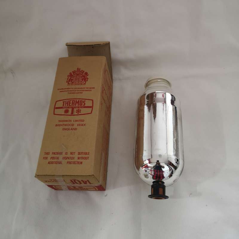 Vintage Thermos Replacement Filler 14QF Glass in Box-Shock Absorber Tip Gasket. Made in England