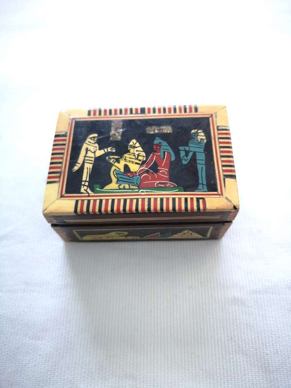 Nice Vintage Egyptian Theme Colorful Inlay Box