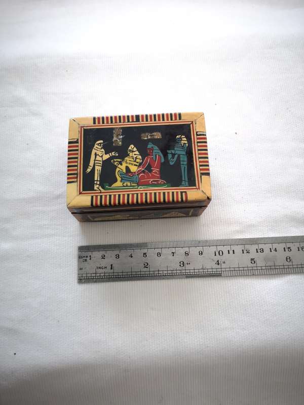 Nice Vintage Egyptian Theme Colorful Inlay Box