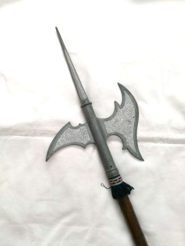 Medieval Parade Halberd Pike- Vintage Wood & Metal item