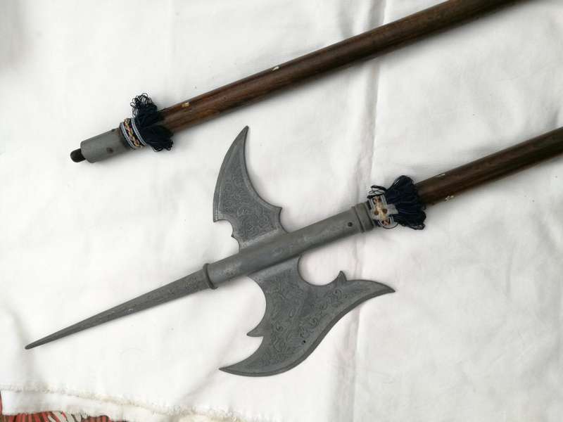 Medieval Parade Halberd Pike- Vintage Wood & Metal item