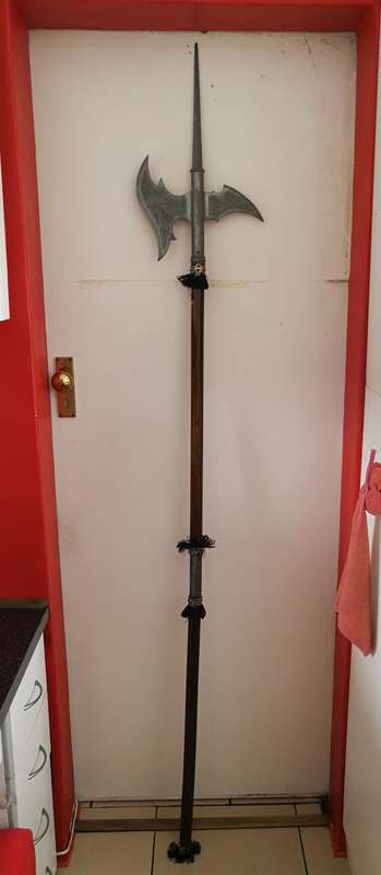 Medieval Parade Halberd Pike- Vintage Wood & Metal item