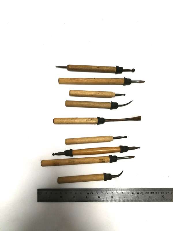 Modeling or Sculpting tools- Bronze tip with wood handle- vintage