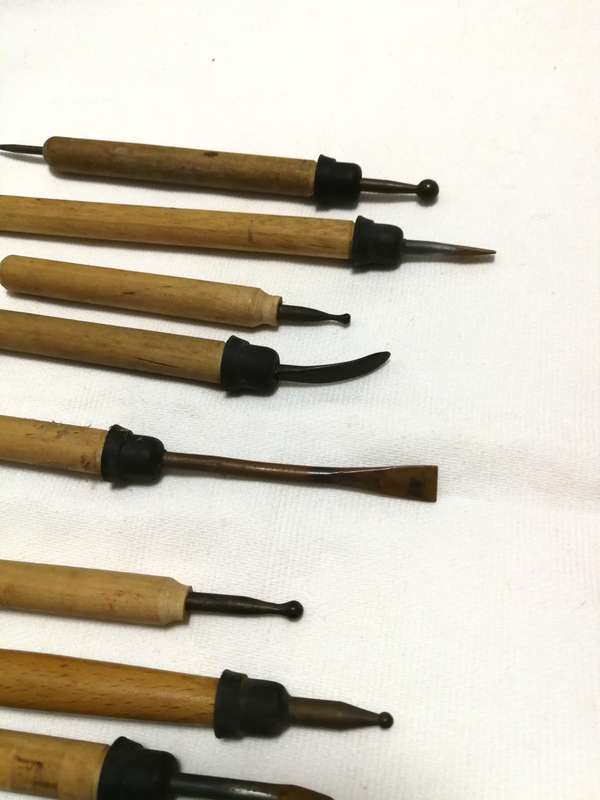 Modeling or Sculpting tools- Bronze tip with wood handle- vintage