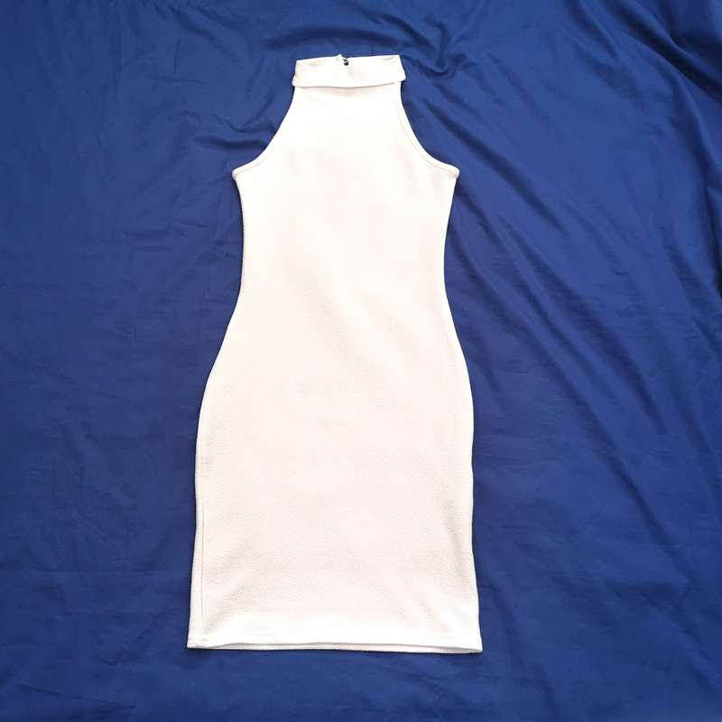 White Turtle Neck Dress Similar to Basic Instinct