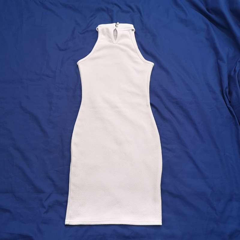 White Turtle Neck Dress Similar to Basic Instinct