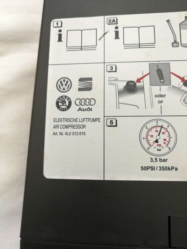 VW AUDI WHEEL AIR COMPRESSOR PUMP. Original part number 8D0 012 615
