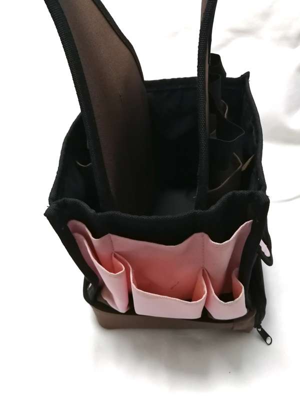 AMM The Original Tote-Ally Cool On-the-Go Scrapbook/ Makeup Artist OnSet Craft Pink/Brown Bag
