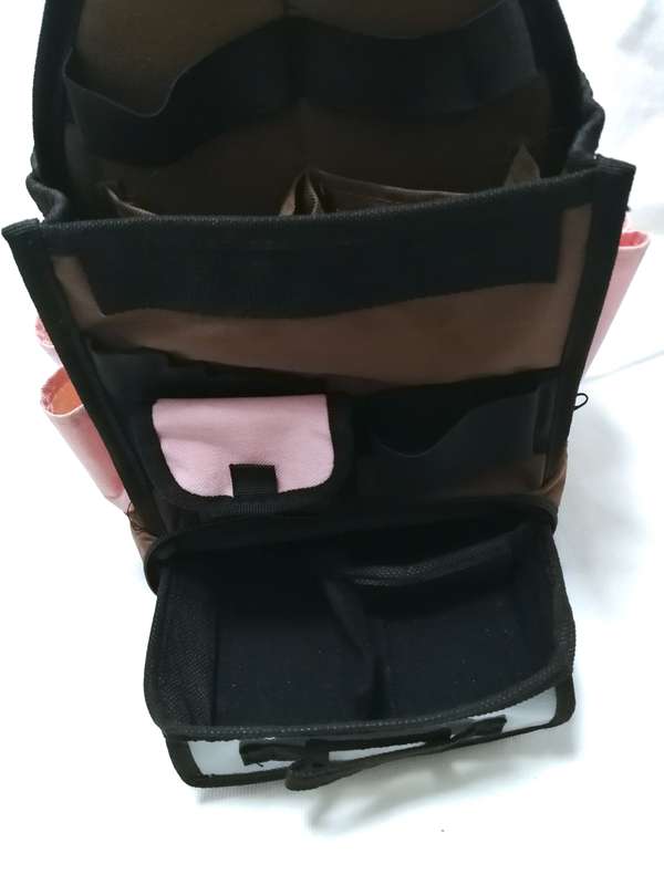 AMM The Original Tote-Ally Cool On-the-Go Scrapbook/ Makeup Artist OnSet Craft Pink/Brown Bag