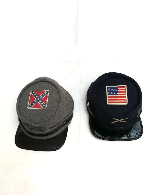 Vintage Broner Confederate Hat & American Civil War Union Blue Hat