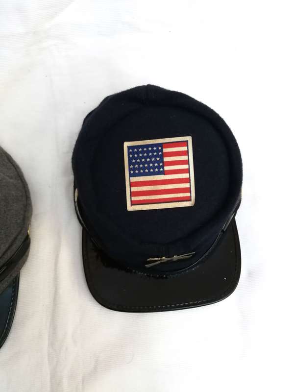 Vintage Broner Confederate Hat & American Civil War Union Blue Hat