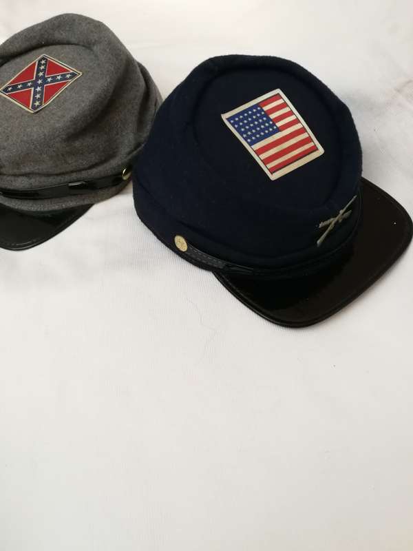 Vintage Broner Confederate Hat & American Civil War Union Blue Hat