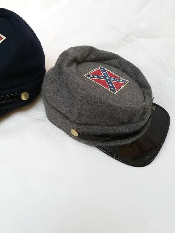 Vintage Broner Confederate Hat & American Civil War Union Blue Hat